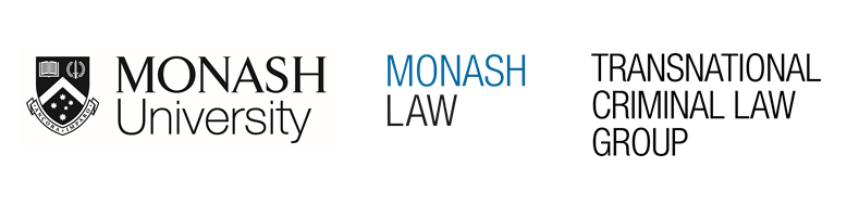 莫纳什大学、莫纳什法律和跨国刑法小组的标志